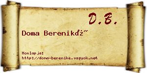 Doma Bereniké névjegykártya
